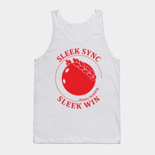 Showy Bowling. Sleek Win (red print) Tank Top